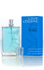 Love & Desire miehille 100 ml EdP sisältää feromoneja